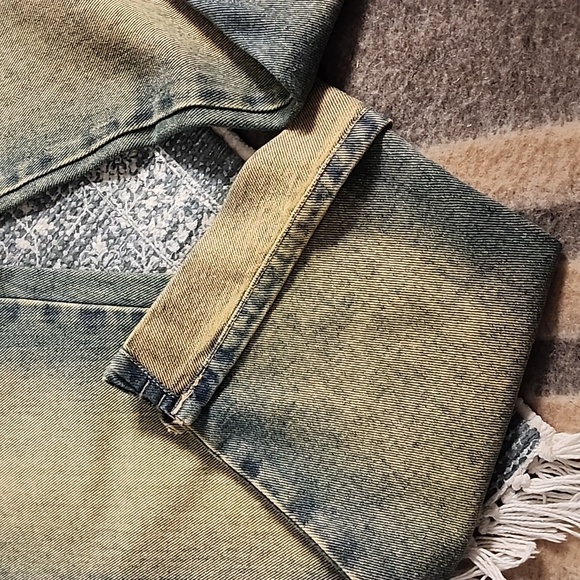 🔴 🔚🔜 SALE Bunnys 🐰 Y2K Acid Wash Straight Leg Thick Denim Jeans. - Picture 2 of 12